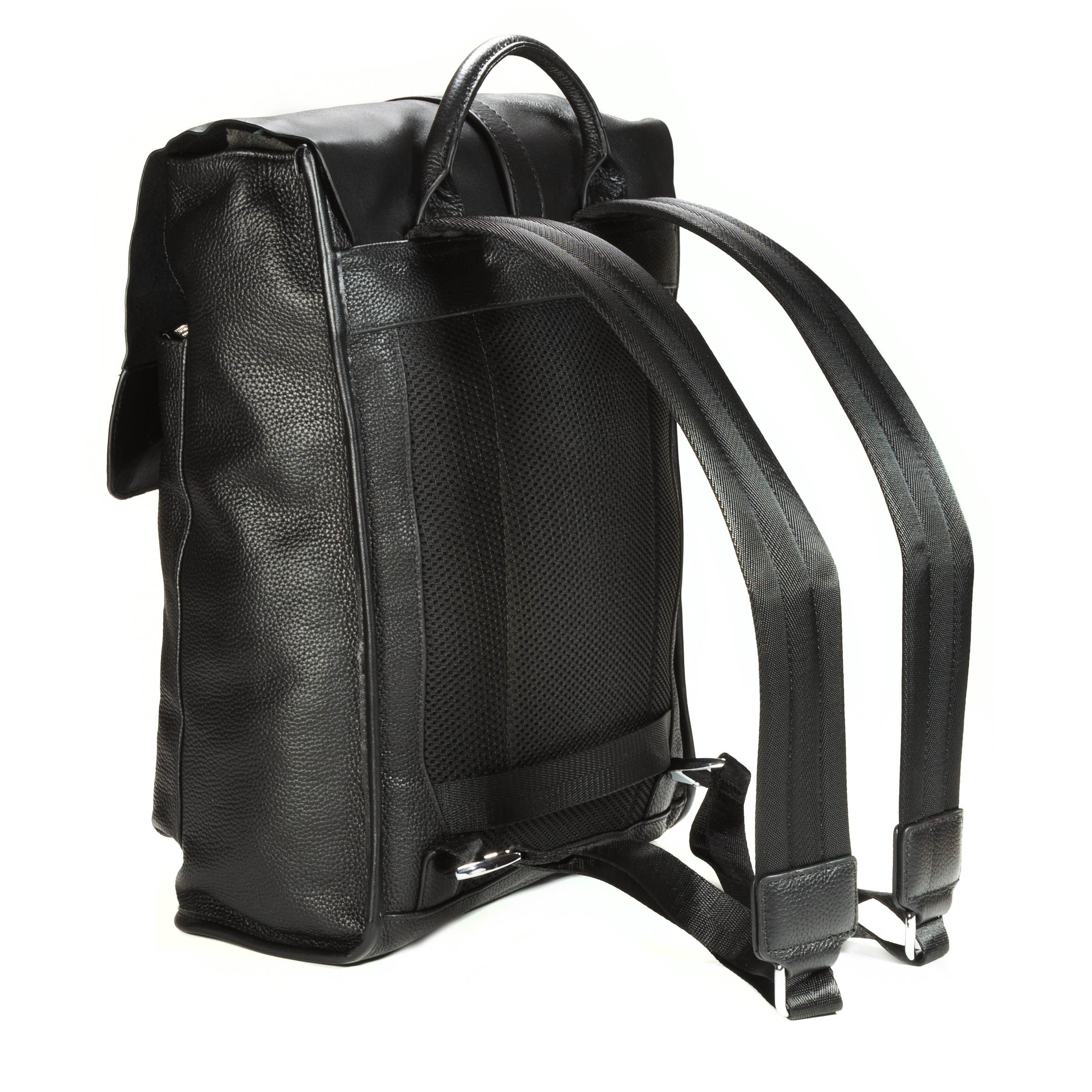 Falcon Leather Structured Backpack - FI6716 Black - Backpack - Falcon